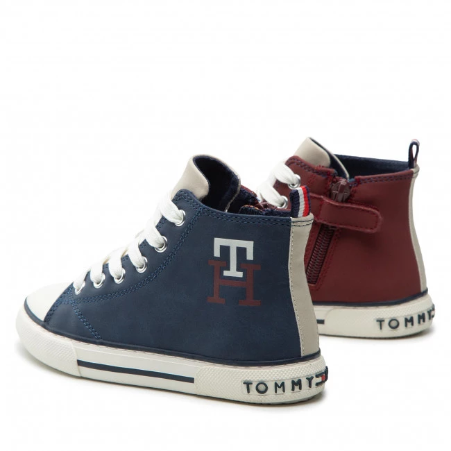 Enfant Baskets TOMMY HILFIGER - High Top Lace-Up Sneaker T3X9-32451-1441 M Blue/Bordeaux X663 Bordeaux, Bleu Marine 5 Enfant Baskets TOMMY HILFIGER - High Top Lace-Up Sneaker T3X9-32451-1441 M Blue/Bordeaux X663 Bordeaux, Bleu Marine – Image 3