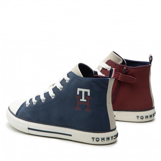 Enfant Sneakers Tommy Hilfiger - High Top Lace-Up Sneaker T3X9-32451-1441 S Blue/Bordeaux X663 Bordeaux, Bleu Marine 5 Enfant Sneakers Tommy Hilfiger - High Top Lace-Up Sneaker T3X9-32451-1441 S Blue/Bordeaux X663 Bordeaux, Bleu Marine – Image 3