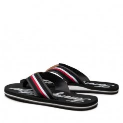 Homme Tongs Tommy Hilfiger - Tommy Outline Beach Sandal FM0FM04306 Black BDS Noir -Tommy Hilfiger Soldes 03 0000301104834 swa