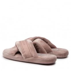 Femme Chaussons Tommy Hilfiger - Comfy Home Slippers With Straps FW0FW06587 Balanced Beige AE9 Rose -Tommy Hilfiger Soldes 03 0000301105862 swa