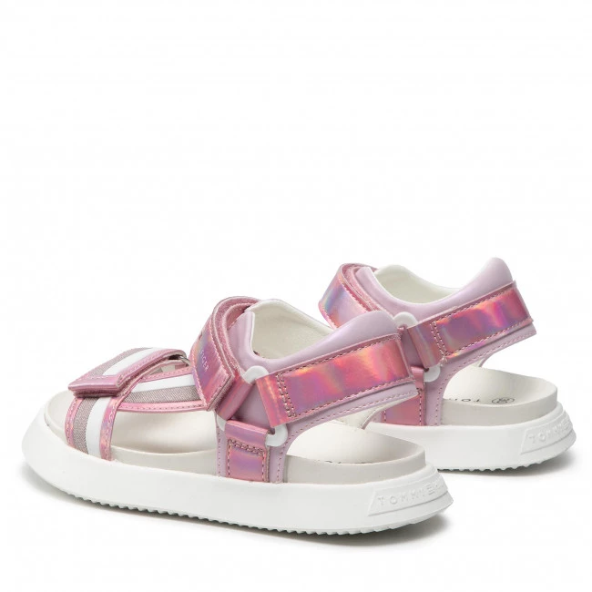 Enfant Sandales Tommy Hilfiger - Velcro Sandal T3A2-32180-1382 M Pink/White X054 Rose 5 Enfant Sandales Tommy Hilfiger - Velcro Sandal T3A2-32180-1382 M Pink/White X054 Rose – Image 3
