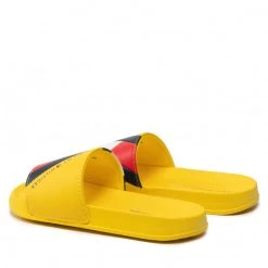 Enfant Mules / Sandales De Bain Tommy Hilfiger - Flag Print Pool Slide T3B0-32273-1172 S Yellow 200 Jaune -Tommy Hilfiger Soldes 04 0000209682069 fp