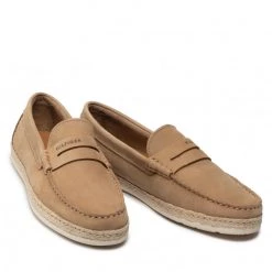 Homme Espadrilles Tommy Hilfiger - Jute Nubuck Mocassin FM0FM03961 Classic Khaki RBL Beige -Tommy Hilfiger Soldes 04 0000209907094 pl