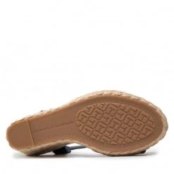 Femme Espadrilles TOMMY HILFIGER - Corporate Webbing High Wedge FW0FW06295 Desert Sky DW5 Bleu Marine -Tommy Hilfiger Soldes 04 0000209910940 sw