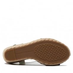 Femme Espadrilles TOMMY HILFIGER - Corporate Webbing High Wedge FW0FW06295 Ecru YBL Beige, Blanc -Tommy Hilfiger Soldes 04 0000209911633 pl