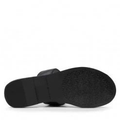 Femme Tongs TOMMY HILFIGER - Th Hardware Leather Flat Mule FW0FW06544 Black BDS Noir -Tommy Hilfiger Soldes 04 0000209912050 mg