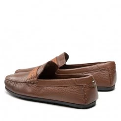 Homme Mocassins TOMMY HILFIGER - Printed Hilfiger Leather Driver FM0FM04113 Winter Cognac GVI Marron -Tommy Hilfiger Soldes 04 0000300529812 plj