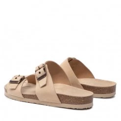 Homme Mules / Sandales De Bain TOMMY HILFIGER - Cork Suede Buckle Sandal FM0FM04367 Clayed Pabble AB3 Beige -Tommy Hilfiger Soldes 04 0000300530542 fp