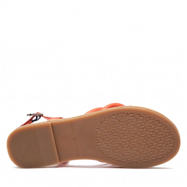 Femme Sandales TOMMY HILFIGER - Flat Strappy Sandal FW0FW06668 Rustic Clay SN2 Rouge 6 Femme Sandales TOMMY HILFIGER - Flat Strappy Sandal FW0FW06668 Rustic Clay SN2 Rouge – Image 4