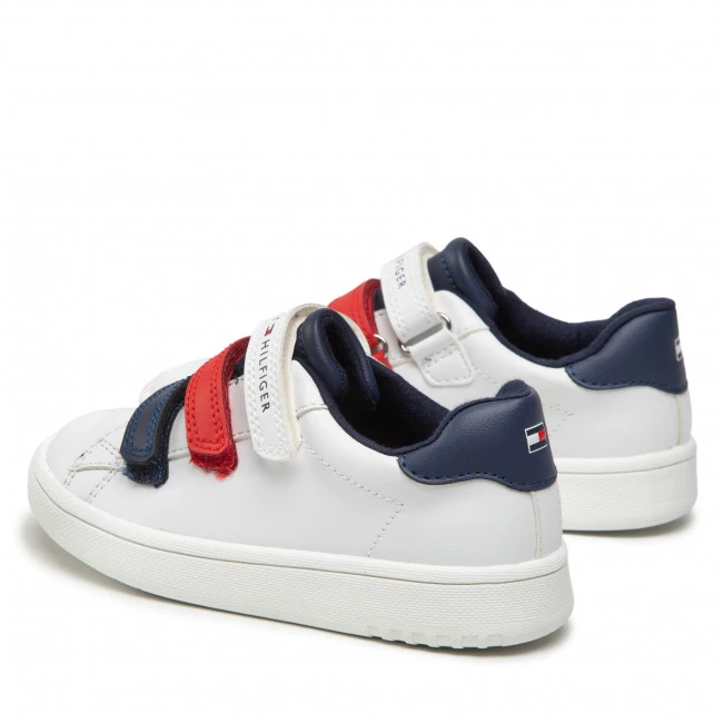 Enfant Sneakers Tommy Hilfiger - Low Cut Velcro Sneaker T1B9-32472-1355 S White/Blue/Red Y003 Blanc, Multicolore 5 Enfant Sneakers Tommy Hilfiger - Low Cut Velcro Sneaker T1B9-32472-1355 S White/Blue/Red Y003 Blanc, Multicolore – Image 3