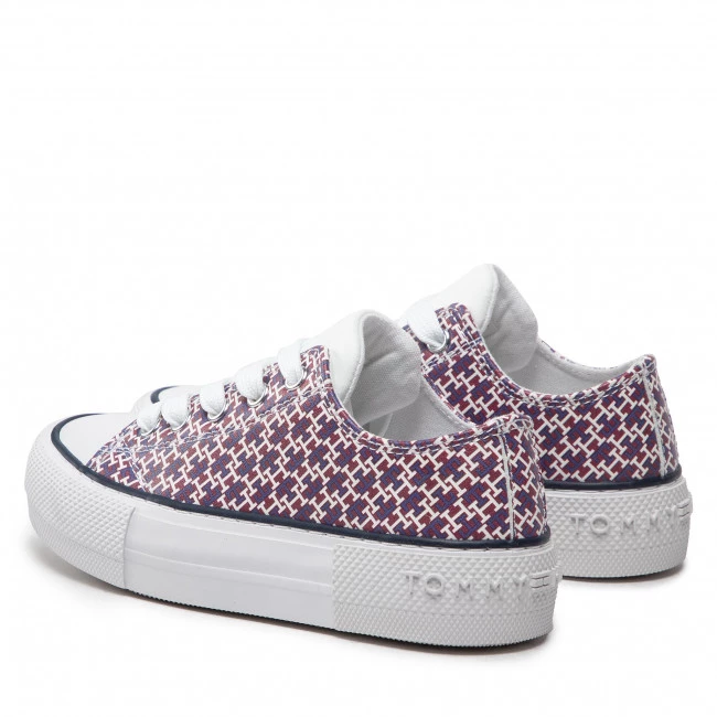 Enfant Sneakers Tommy Hilfiger - Low Cut Lace-Up Sneaker T3A9-32289-0753 White/Bordeaux X665 Bordeaux, Multicolore 5 Enfant Sneakers Tommy Hilfiger - Low Cut Lace-Up Sneaker T3A9-32289-0753 White/Bordeaux X665 Bordeaux, Multicolore – Image 3