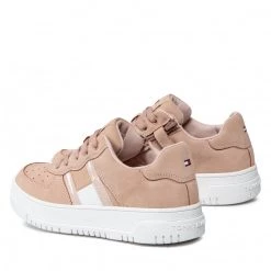 Enfant Sneakers TOMMY HILFIGER - Low Cut Lace-Up Sneaker T3A9-32341-1477 S Nude 359 Beige -Tommy Hilfiger Soldes 04 0000300887103 mt