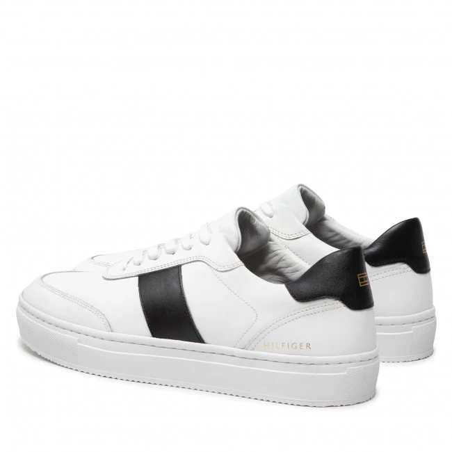 Homme Sneakers Tommy Hilfiger - Premium Cupsole Stripe FM0FM04284 White/Black 0K5 Blanc 5 Homme Sneakers Tommy Hilfiger - Premium Cupsole Stripe FM0FM04284 White/Black 0K5 Blanc – Image 3