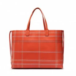 Sacs Sac à Main Tommy Hilfiger - Iconic Tommy Tote Check AW0AWI2311 0JH Orange -Tommy Hilfiger Soldes 04 8720641019644 ts