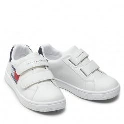 Enfant Sneakers Tommy Hilfiger - Lov Cut Velcro Sneaker T1B4-32215-1351 S White/Blue X336 Blanc -Tommy Hilfiger Soldes 05 0000209680935 ks