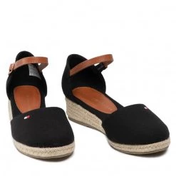 Enfant Espadrilles Tommy Hilfiger - Rope Wedge Sandal T3A7-32191-0048 Black/Tobacco X824 Noir -Tommy Hilfiger Soldes 05 0000209681963 ph