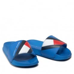 Enfant Mules / Sandales De Bain TOMMY HILFIGER - Flag Print Pool Slide T3B0-32273-1172 M Royal 801 Bleu -Tommy Hilfiger Soldes 05 0000209682076 st
