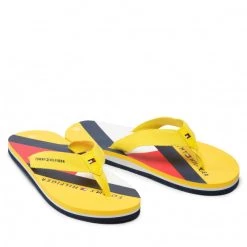 Enfant Tongs TOMMY HILFIGER - Flag Print Flip Flop T3B8-32267-0058 S Yellow 200 Jaune -Tommy Hilfiger Soldes 05 0000209682427 kt