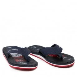 Homme Tongs Tommy Hilfiger - Massage Footbed Beach Sandal FM0FM03979 Desert Sky DW5 Bleu Marine -Tommy Hilfiger Soldes 05 0000209896886 bs