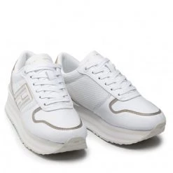 Femme Sneakers TOMMY HILFIGER - Mesh Flatform Sneaker FW0FW06449 Light Gold 0LJ Blanc -Tommy Hilfiger Soldes 05 0000209908787 pa