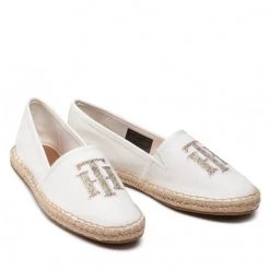 Femme Espadrilles TOMMY HILFIGER - Th Logo Espadrille FW0FW06158 Ecru YBL Blanc -Tommy Hilfiger Soldes 05 0000209910490 ph