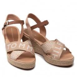 Femme Espadrilles TOMMY HILFIGER - Tommy Webbing Low Wedge Sandal FW0FW06297 Sandrift ABR Beige -Tommy Hilfiger Soldes 05 0000209911534 ki