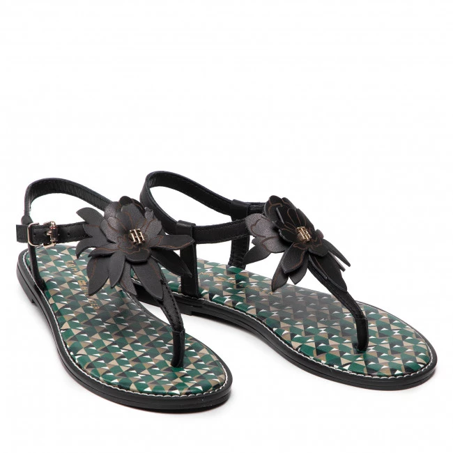 Femme Sandales TOMMY HILFIGER - Th Geo Print Flat Sandal FW0FW06229 Black BDS Noir 7 Femme Sandales TOMMY HILFIGER - Th Geo Print Flat Sandal FW0FW06229 Black BDS Noir – Image 5
