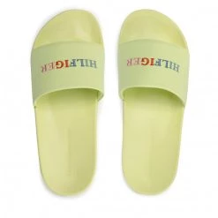 Homme Mules / Sandales De Bain TOMMY HILFIGER - Colorful Hilfiger Pool Slide FM0FM04060 Frosted Citrus LTS Vert -Tommy Hilfiger Soldes 05 0000300529362 bs