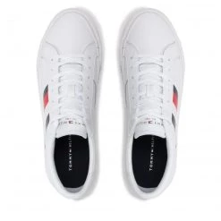 Homme Tennis Tommy Hilfiger - Core Stripes Vulc Leather FM0FM04140 White YBR Blanc -Tommy Hilfiger Soldes 05 0000300530269 pl