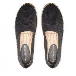 Femme Espadrilles TOMMY HILFIGER - Th Textured Flatform Espadrille FW0FW06433 Black BDS Noir -Tommy Hilfiger Soldes 05 0000300530702 kt