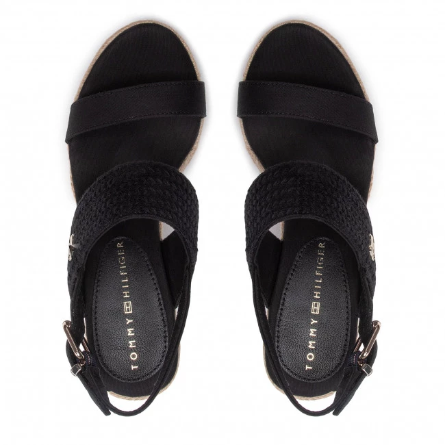 Femme Espadrilles TOMMY HILFIGER - Textured High Wedge Sandal FW0FW06441 Black BDS Noir 7 Femme Espadrilles TOMMY HILFIGER - Textured High Wedge Sandal FW0FW06441 Black BDS Noir – Image 5