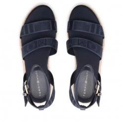 Femme Espadrilles TOMMY HILFIGER - Tommy Webbing Low Wedge Sandal FW0FW06442 Desert Sky DW5 Bleu Marine -Tommy Hilfiger Soldes 05 0000300530801 ks