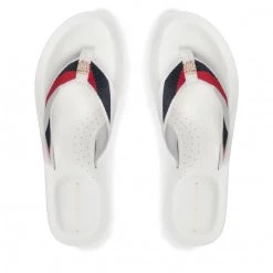 Femme Tongs TOMMY HILFIGER - Th Stripy Comfort Beach Sandal FW0FW06446 White YBR Multicolore -Tommy Hilfiger Soldes 05 0000300530887 pl