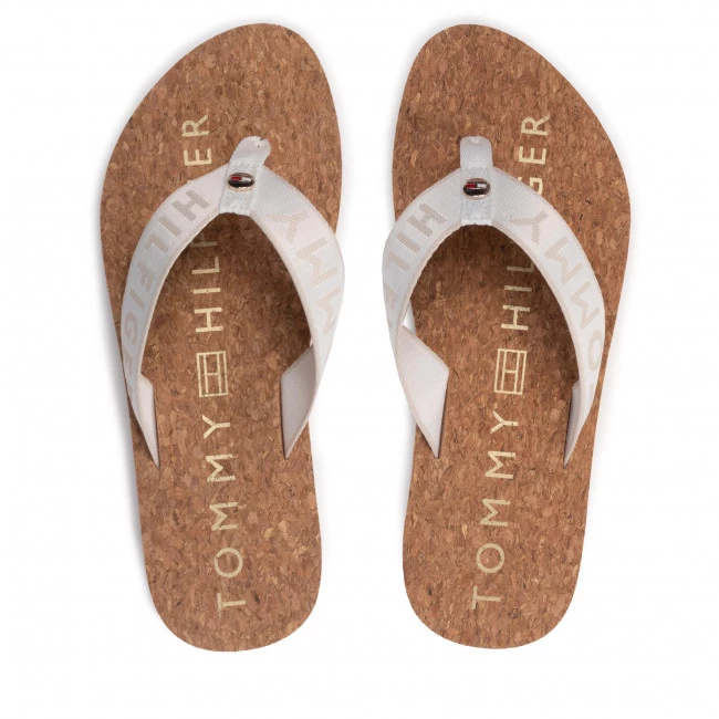 Femme Tongs TOMMY HILFIGER - Tommy Webbing Flat Beach Sandal FW0FW06527 Ecru YBL Blanc 7 Femme Tongs TOMMY HILFIGER - Tommy Webbing Flat Beach Sandal FW0FW06527 Ecru YBL Blanc – Image 5