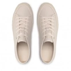 Femme Sneakers TOMMY HILFIGER - Essential Th Leather Sneaker FW0FW06556 Feather White AF4 Beige -Tommy Hilfiger Soldes 05 0000300531259 mk
