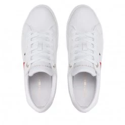 Femme Sneakers Tommy Hilfiger - Corporate Tommy Cupsole FW0FW06605 White YBR Blanc -Tommy Hilfiger Soldes 05 0000300531495 is
