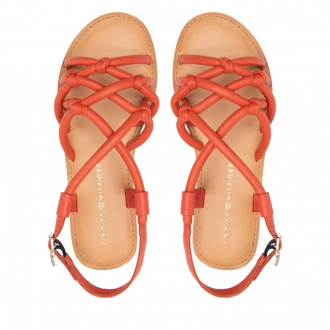 Femme Sandales TOMMY HILFIGER - Flat Strappy Sandal FW0FW06668 Rustic Clay SN2 Rouge 7 Femme Sandales TOMMY HILFIGER - Flat Strappy Sandal FW0FW06668 Rustic Clay SN2 Rouge – Image 5