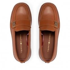 Femme Chaussures Basses TOMMY HILFIGER - Th Hardware Chunky Loafer FW0FW06675 Golden Daze GPS Marron -Tommy Hilfiger Soldes 05 0000300531938 swa