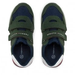Enfant Sneakers Tommy Hilfiger - Low Cut Velcro Sneaker T1B9-32490-1450 S Green/Blue Vert -Tommy Hilfiger Soldes 05 0000300783511 st