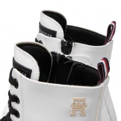 Enfant Bottes De Randonnée TOMMY HILFIGER - Lace-Up Bootie T4A5-32411-1453 M White 100 Blanc -Tommy Hilfiger Soldes 05 0000300784402 st