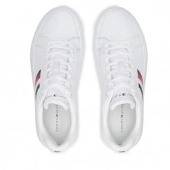 Homme Sneakers Tommy Hilfiger - Corporate Cup Leather Stripes FM0FM04275 White YBR Blanc -Tommy Hilfiger Soldes 05 0000301103158 sw 1