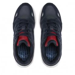 Homme Sneakers Tommy Hilfiger - Prep Sneaker Leather Monogran FM0FM04285 Desert Sky DW5 Bleu Marine -Tommy Hilfiger Soldes 05 0000301103509 rz