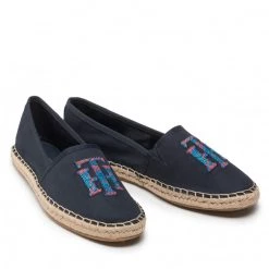 Femme Espadrilles TOMMY HILFIGER - Th Logo Espadrille FW0FW06158 Desert Sky DW5 Bleu Marine -Tommy Hilfiger Soldes 05 0000209910421 mg
