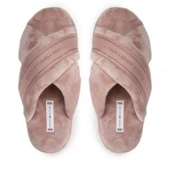 Femme Chaussons Tommy Hilfiger - Comfy Home Slippers With Straps FW0FW06587 Balanced Beige AE9 Rose -Tommy Hilfiger Soldes 05 0000301105862 swa