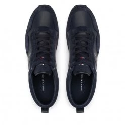 Homme Sneakers Tommy Hilfiger - Iconic Leather Suede Mix Runner FM0FM00924 Midnight 403 Bleu Marine -Tommy Hilfiger Soldes 06 0000199612640 ts