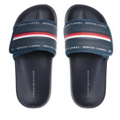Enfant Mules / Sandales De Bain TOMMY HILFIGER - Maxi Velcro Pool Slide T3B0-32272-1172 M Blue 800 Bleu Marine -Tommy Hilfiger Soldes 06 0000209250152 pl