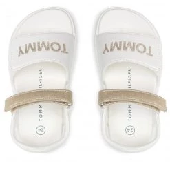 Enfant Sandales TOMMY HILFIGER - Velcro Sandal T1A2-32171-1189 S White/Platinum X048 Blanc -Tommy Hilfiger Soldes 06 0000209680355 pl