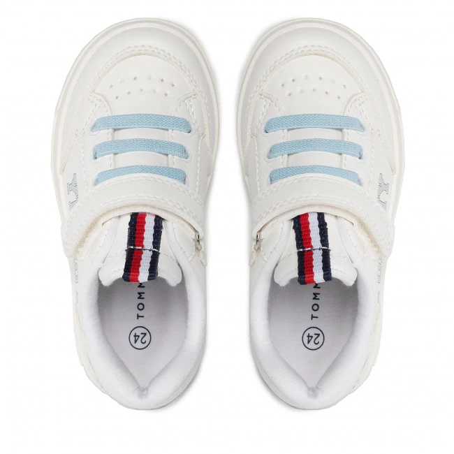 Enfant Sneakers Tommy Hilfiger - Low Cut Lace-Up T1A4-32140-1384X356 M White/Light Blue Blanc 8 Enfant Sneakers Tommy Hilfiger - Low Cut Lace-Up T1A4-32140-1384X356 M White/Light Blue Blanc – Image 6