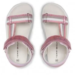 Enfant Sandales Tommy Hilfiger - Velcro Sandal T3A2-32180-1382 S Pink/White X054 Rose -Tommy Hilfiger Soldes 06 0000209681529 sw
