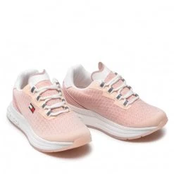 Enfant Sneakers TOMMY HILFIGER - Low Cut Lace-Up Sneaker T3A4-32166-0308 M Pink/White X054 Rose -Tommy Hilfiger Soldes 06 0000209681772 plj